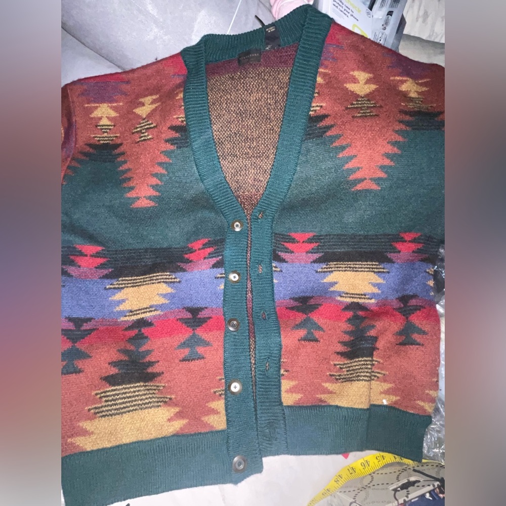 Vintage STRUCTURE L men’s 100% wool cardigan /sweater